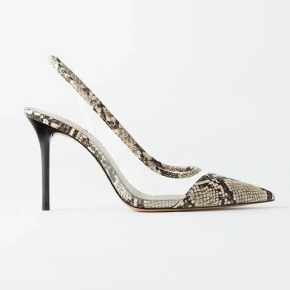 ZARA ANIMAL PRINT VINYL HIGH HEEL SHOES